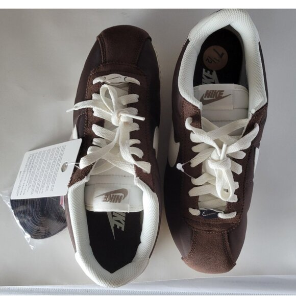 Nike Cortez Sneakers Womens 7.5 Brown New Nylon Suede Retro Running Shoes
